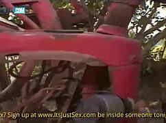 Tiny Tits Blonde's Kinky Ass Banged Hard by Thick Dick Outdoors