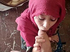 arab teen amateur sucks big cock homemade then milks cum into mouth close up