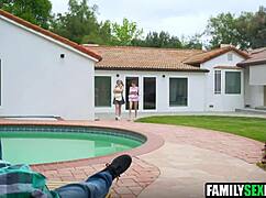pervy uncle pops virgin niece's cherry with stepsis help