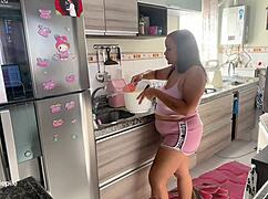 whoops chubby brazilian wife farts big ass accidentally baking cupcakes!