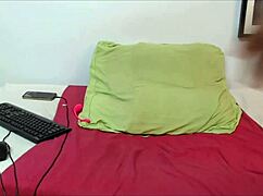 Bold oiled curvy ass pussy hammered by huge dildo