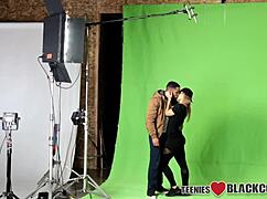 black monster cock jizz facial on fingered small tits teen