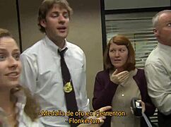 voyeur catches hardcore 5some action erupting in the office at work