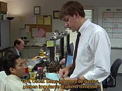 voyeur catches hardcore 5some action erupting in the office at work