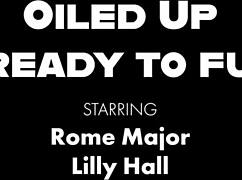 BUSTY LILLY HALL OILS BODY FOR ROME MAJOR'S BIG BLACK COCK BANG