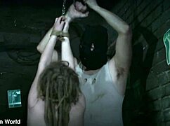 Bound Cute Hairy Dreadgirl Interrogated in Prison Cell