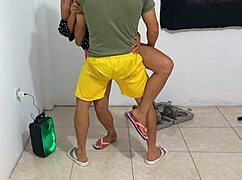 Raw gym fuck with hot stepmom visiting me hard