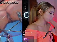 this colombian lesbian slut moans loud as machine sucks her tits while vibrator buzzes pussy to orgasm