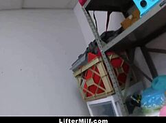 Fit Tattooed Milf Glasses Thief Punished with Garage Ass Pounding