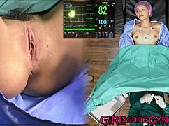 Nurse Aria Nicole Spreads Tits in Glasses for Patient Fetish