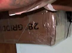 str8rich pounds ebony girl's tight asshole doggystyle on moving box while cuckold watches