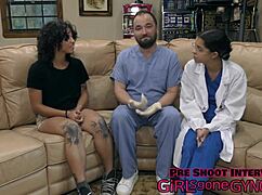 Perverted podiatrist Nicole Luva tickles petite Latina feet backstage in latex gloves