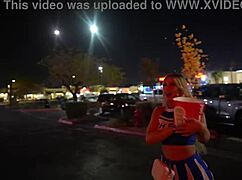 trixi brooks fucks gibby clown cheerleader ass outdoor halloween