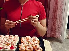 StepMom's Fat Ass Shaved Pussy Date Without Panties Naked Tits Orgasm!