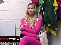 desperate yoga teacher shoplifts caught fucked by owner on tape