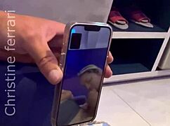 Hotwife gets bareback anal creampie fisting from comedor while cuck husband watches on video call