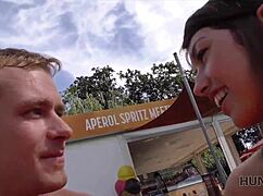 young czech teen takes anal cash pounding bent over outdoors