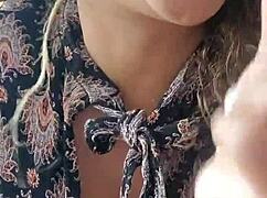 Latina Curly Beauty Fucks Big Black Dildo Deep In Her Tits And Pussy