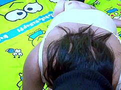 ngentot tante until cock hits deep in her tight amateur asian pussy