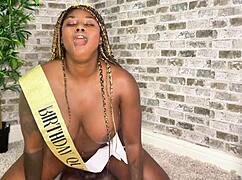 Birthday Babe Moans Solo with Toys on Shaved Pussy