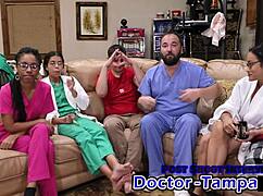 Dr Tampa gapes Aria Nicole's pussy feet in 2023 physical