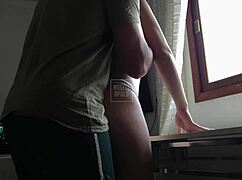 Curvy Blonde Wife's Big Ass Tempts Kitchen Quickie Ride