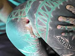 tattooed skinny goth teen rides monster cock anal to mouth cumshot facial