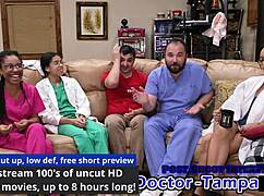 Dr Tampa gapes Aria Nicole's pussy feet in 2023 physical