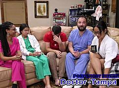 Dr Tampa gapes Aria Nicole's pussy feet in 2023 physical