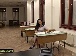 behind the scenes with curvy francesca dicaprio's rough college exam fuck