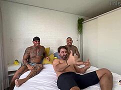 cleo cadillac's bodybuilder gangbang with three couples builds insane heat