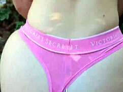 caught fucking beautiful curvy redhead italian girlfriend outdoors in forest she licks and slaps ass