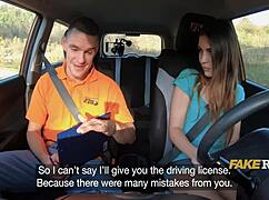 italian slut convinces dmv guy with backseat blowjob and fuck