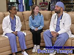 Dr Tampa's petite serena morgan in latex gloves and handcuffs begs for cash humiliation pov!