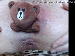 close up pussy stretched by object insertion to orgasm
