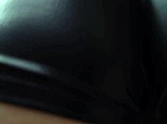 Goddess face sits farting juicy ass in tight leather shorts