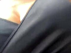 big boobed stepmother milf struts outside showing natural tits in homemade public tease