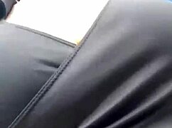 big boobed stepmother milf struts outside showing natural tits in homemade public tease