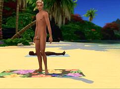 Blonde Stud Rams Big Black Cock Deep in Mulata Ass on Beach