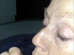 POV hot tub ride ends with Candi Annie's cum gulp