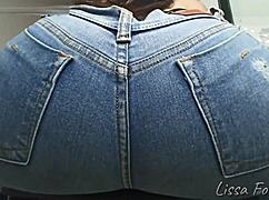 My farting asshole in jeans makes slave worship humiliation peak