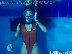 Helen Star's Teasing Swimwear Glows Under Night Pool Lights