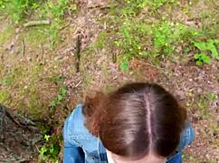 i fucked at home then walked out to deepthroat gag and swallow his cum outdoors with my neighbor