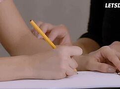 i cant get enough of lucy li and darce lee licking each others natural tits in hot lesbian play