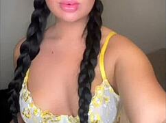 hey, watch this british teen student play with her dildo solo
