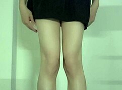 wanna see this shemale hike up skirt outdoors and stroke till cum fills panties?