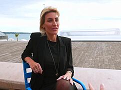 hey anouk the 30yo french milf psychologist with skinny body big tits and lingerie what's your big cock expertise?