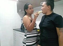 Colombian lesbian craves licking that juicy thick cucumber deep
