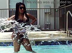bae's big ass shakes as she fingers wet pussy lips to orgasm solo