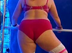 Hotwife Steffi's Big Pussy Lips Dance in Redhead Christmas Cosplay PMV Promo